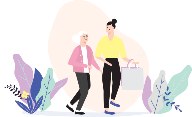 Home Care Services image of Aunty Grace walking with client